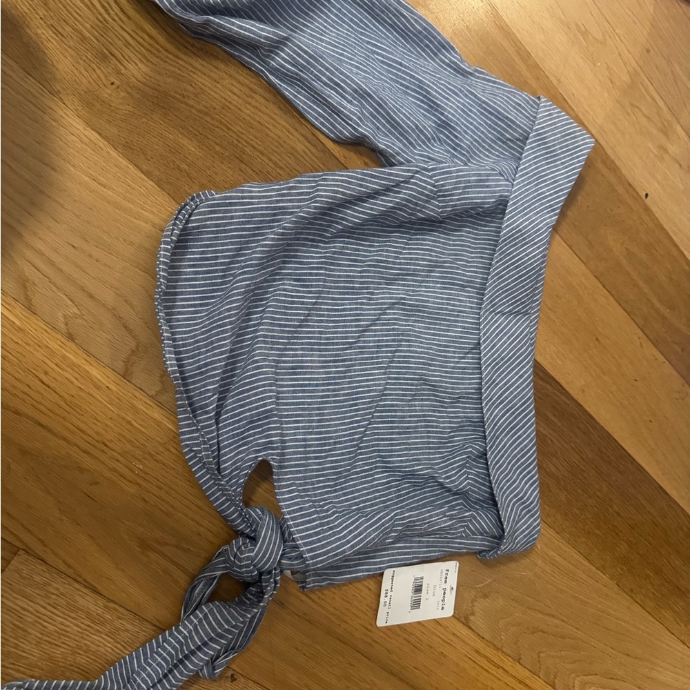 Free People Blue Striped Women's Top